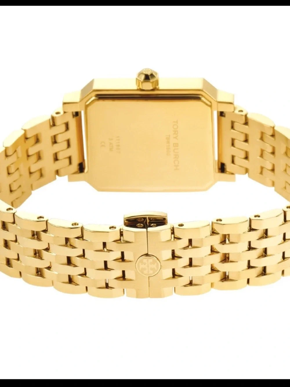 Tory Burch Gold Rectangular Link Bracelet Watch